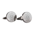 Sterling Silver Cufflinks, Round, 1/2"